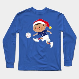 France football Christmas elf. Football World Cup soccer T-Shirt Long Sleeve T-Shirt